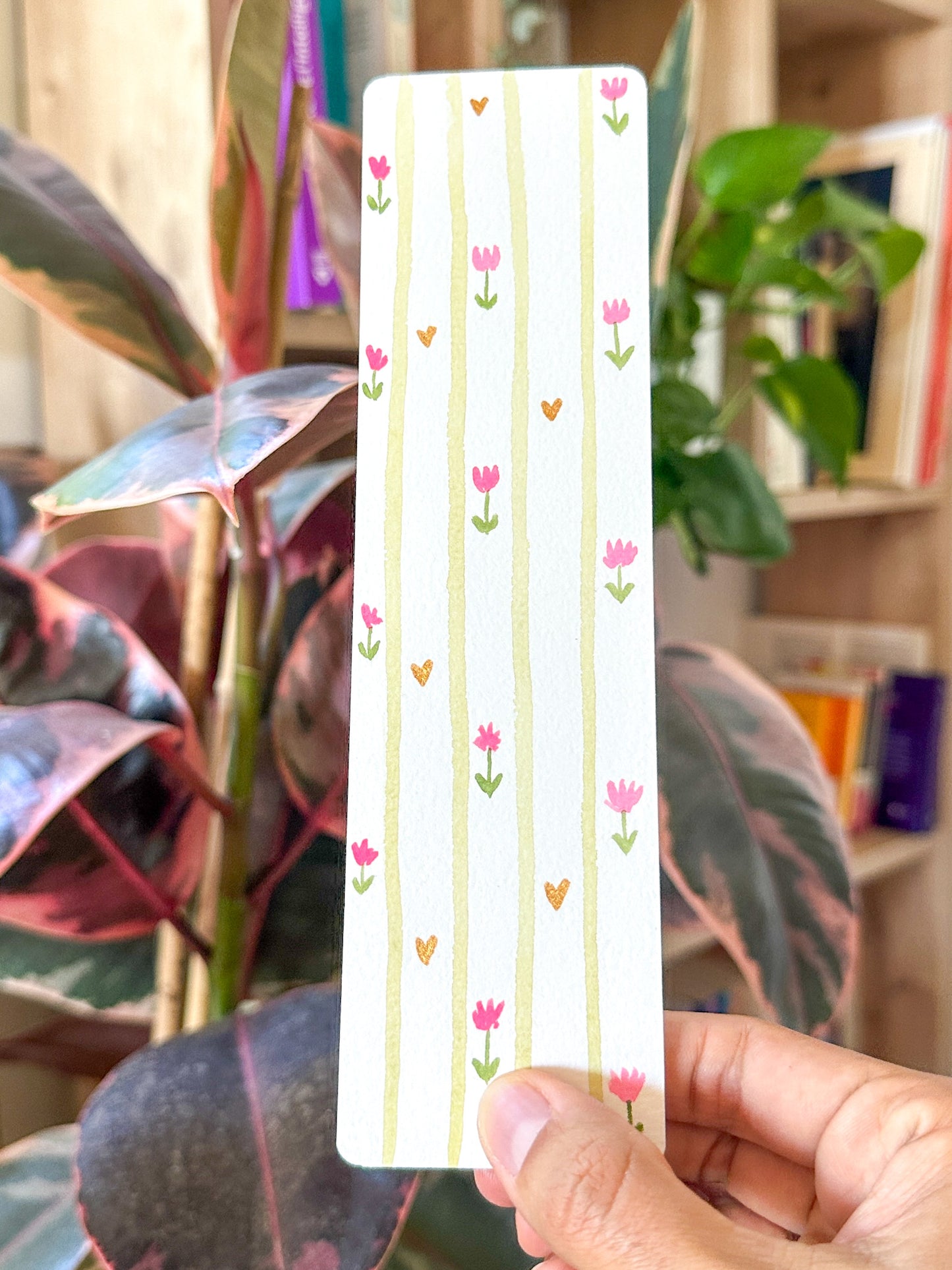 Marque-pages original : Rayures & tulipes