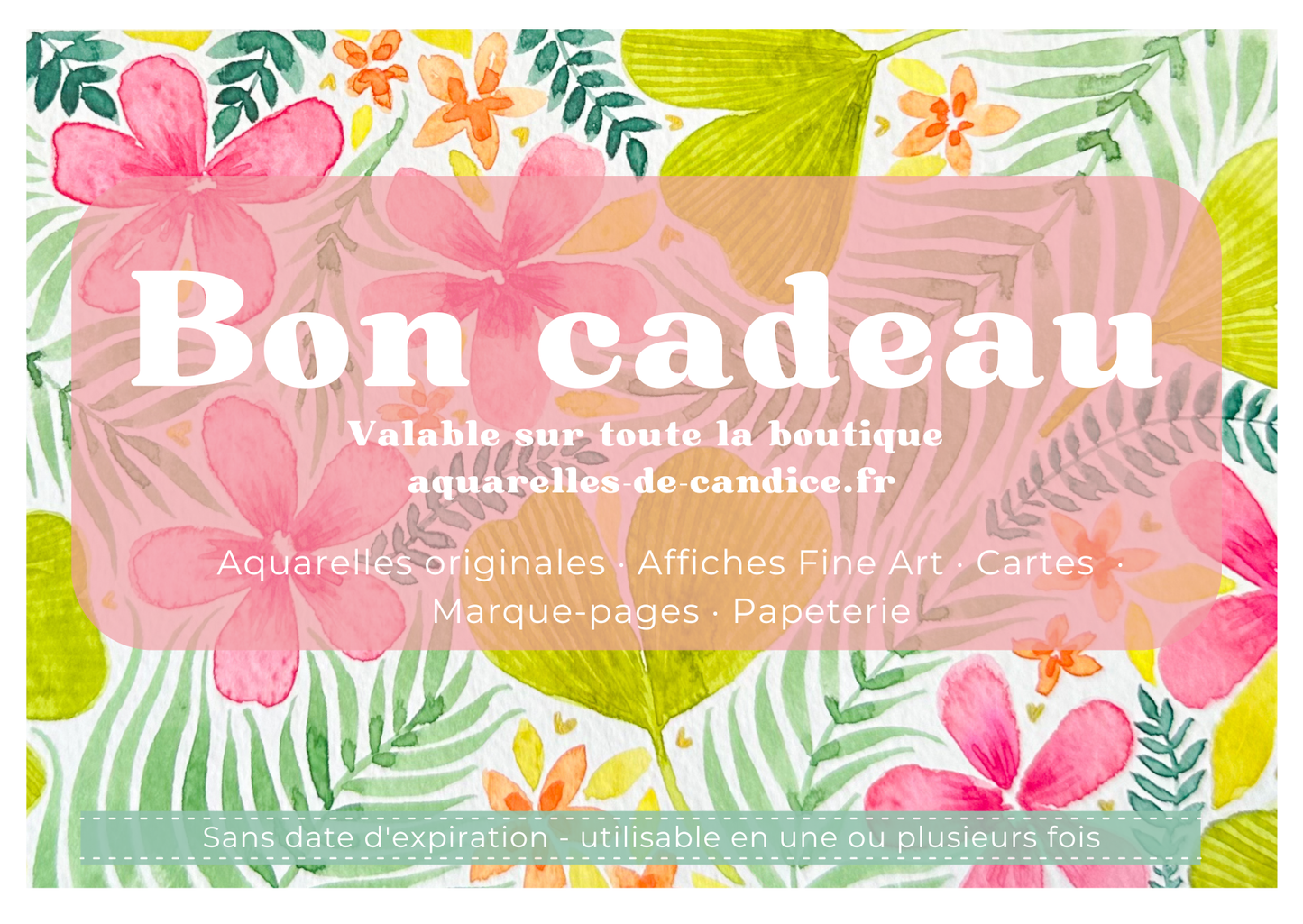 Carte Cadeau Aquarelles de Candice