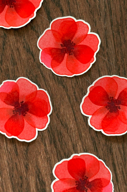 Sticker Fleur rouge