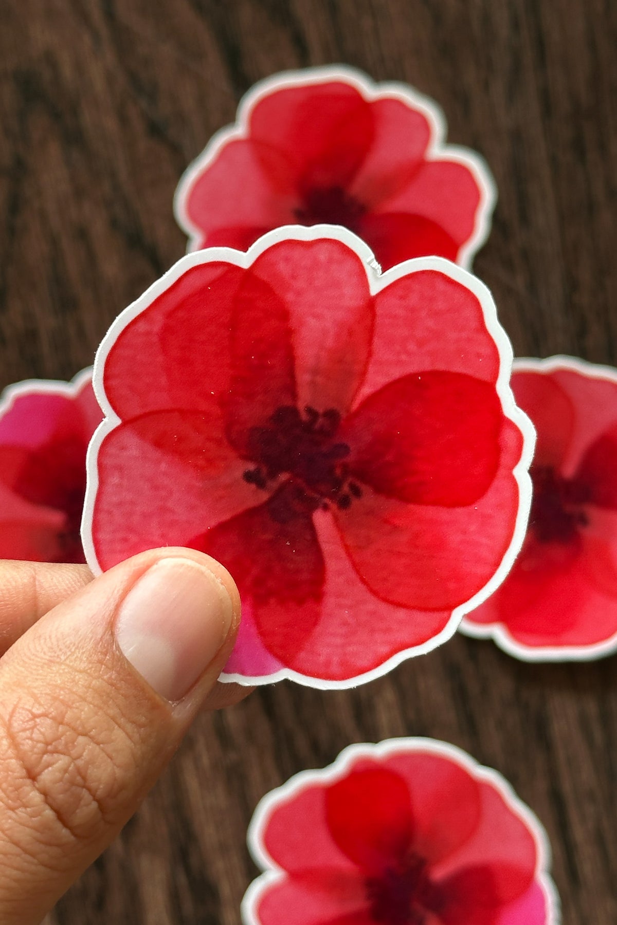 Sticker Fleur rouge