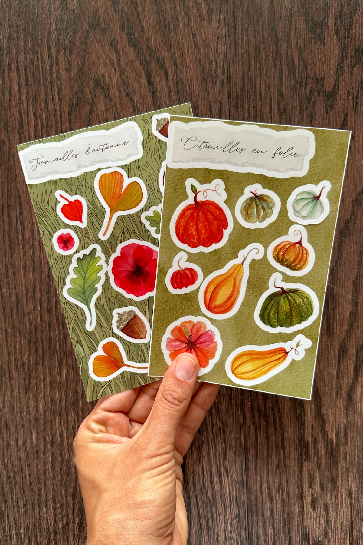 Planche de Stickers Citrouilles en folie