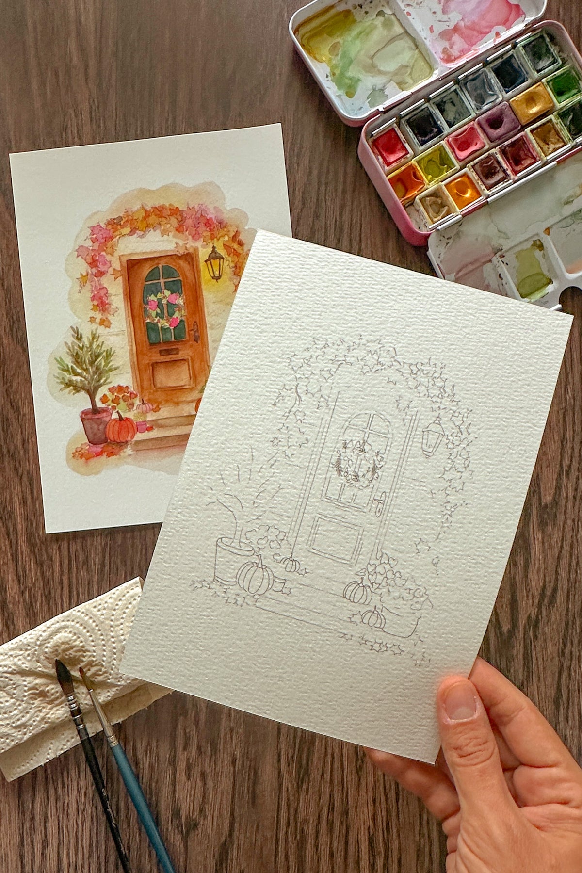 Carte à peindre : La porte d'Automne