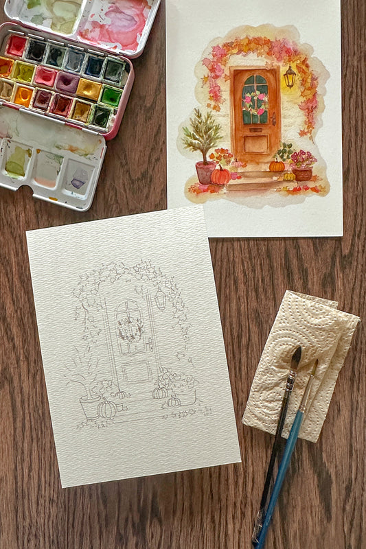 Carte à peindre : La porte d'Automne