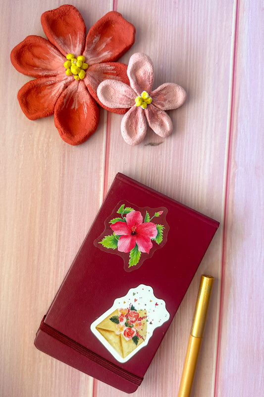Sticker vinyle transparent Hibiscus