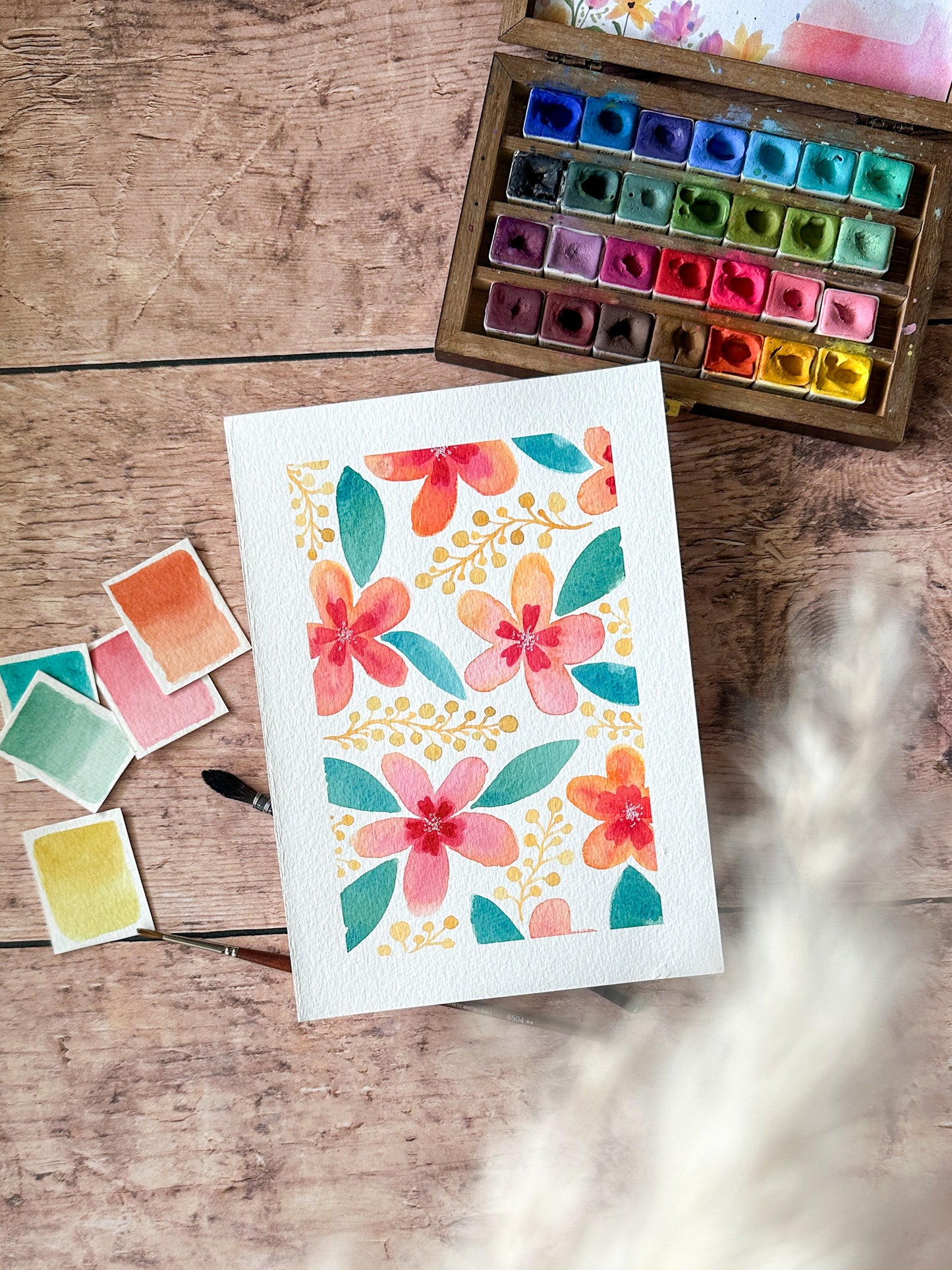 Aquarelle Originale : Douceur tropicale