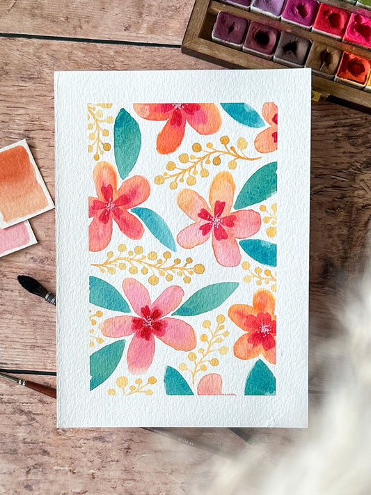 Aquarelle Originale : Douceur tropicale