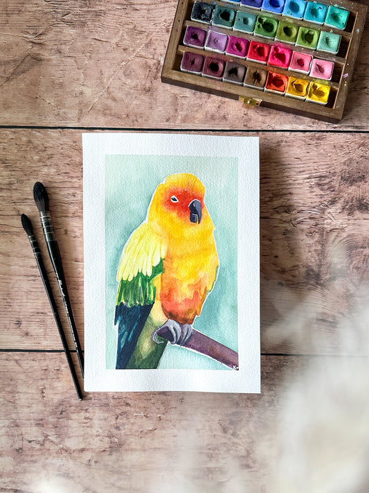 Aquarelle Originale : Perruche