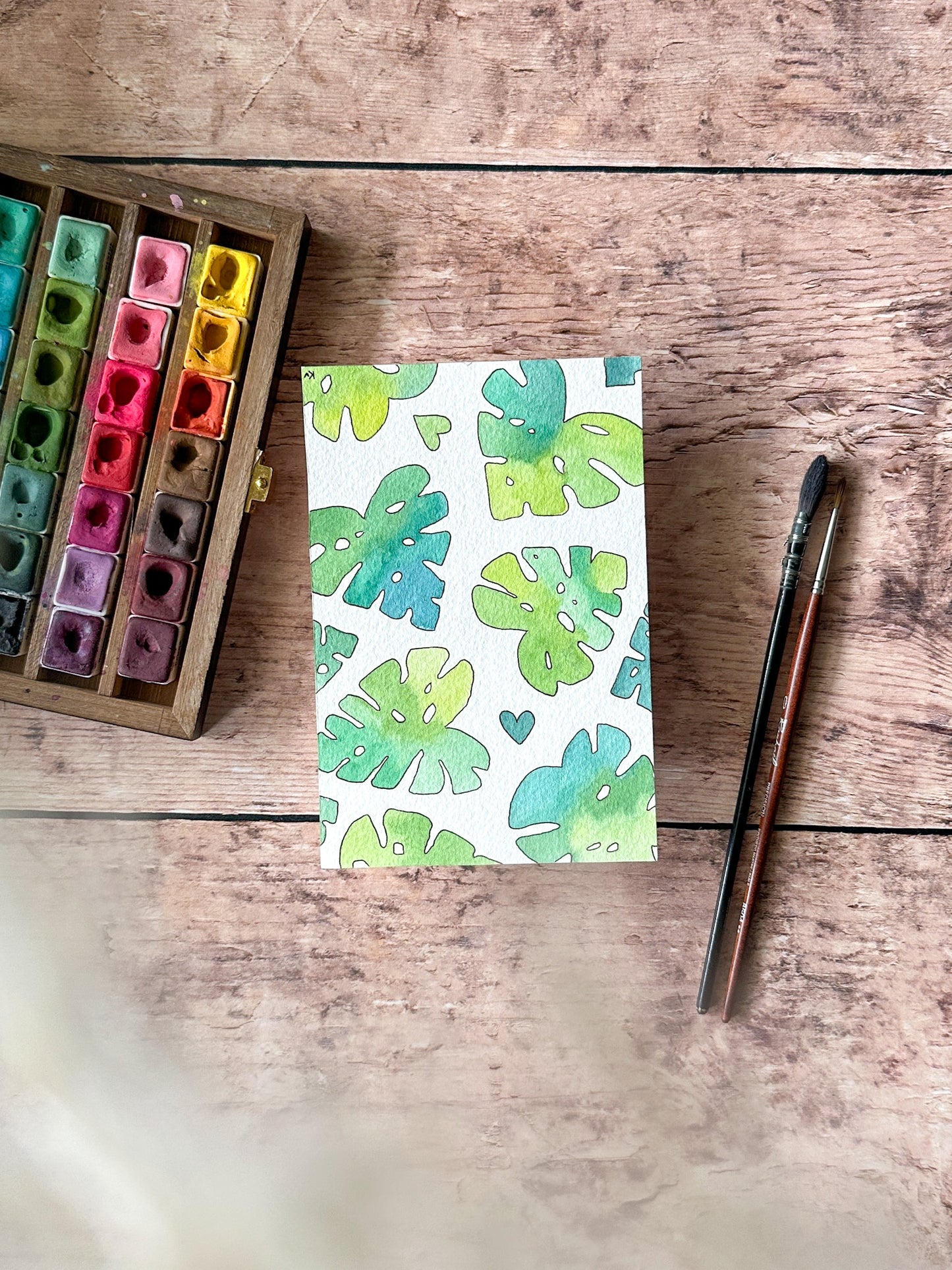 Aquarelle Originale : Jungle de monsteras