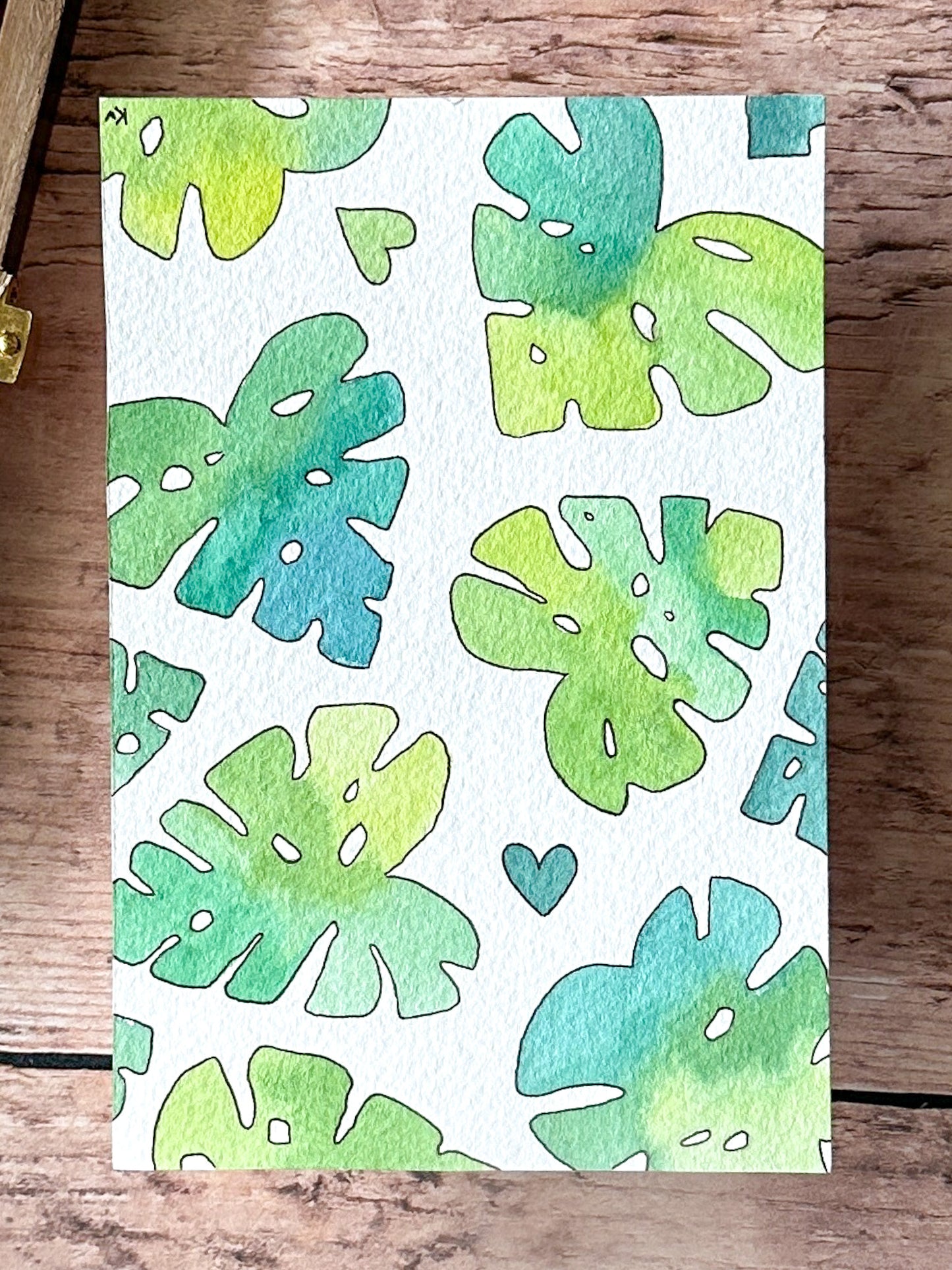 Aquarelle Originale : Jungle de monsteras