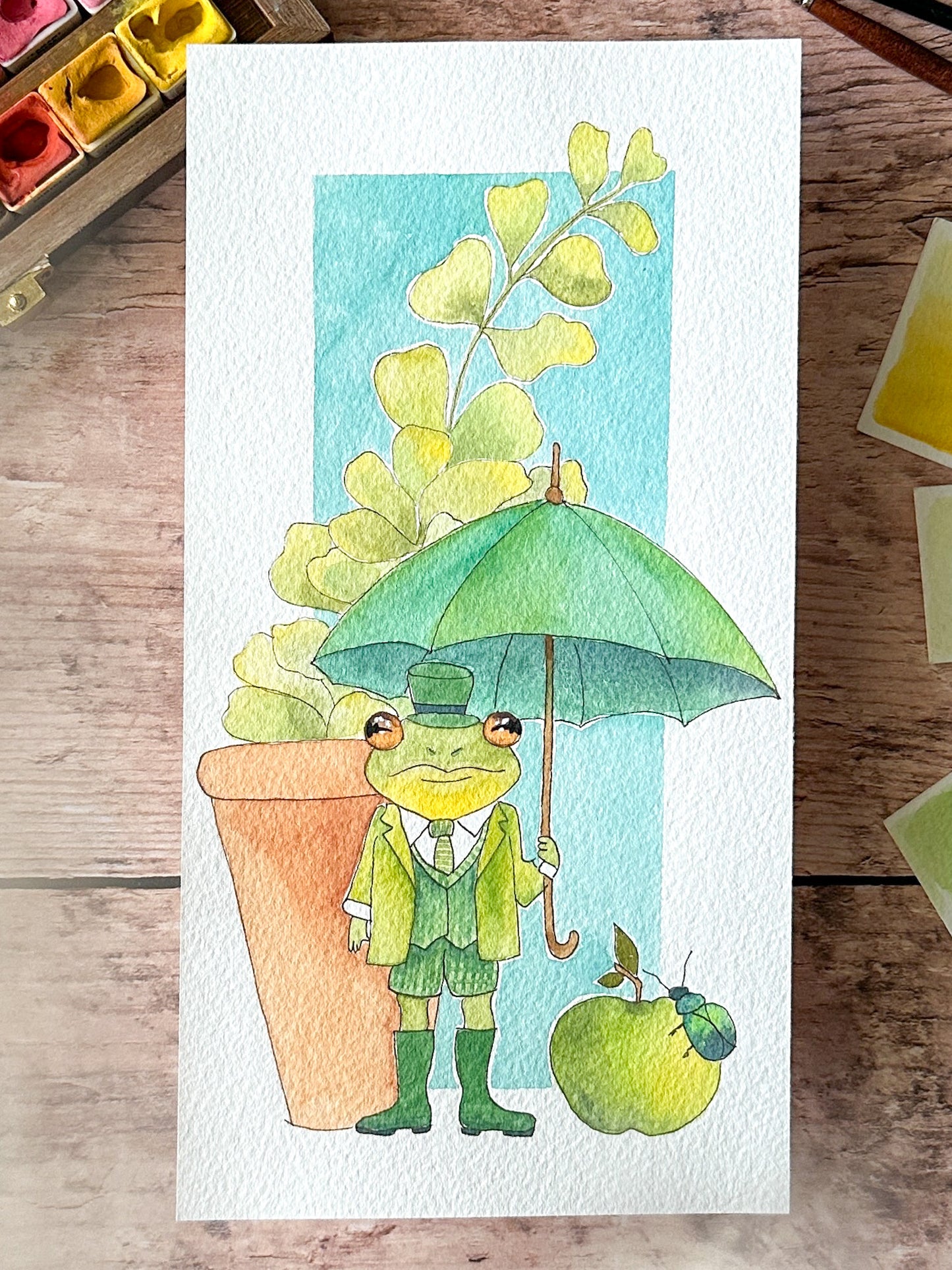 Aquarelle Originale : Monsieur Grenouille