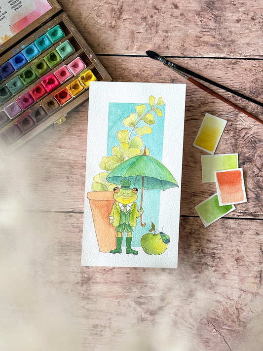 Aquarelle Originale : Monsieur Grenouille