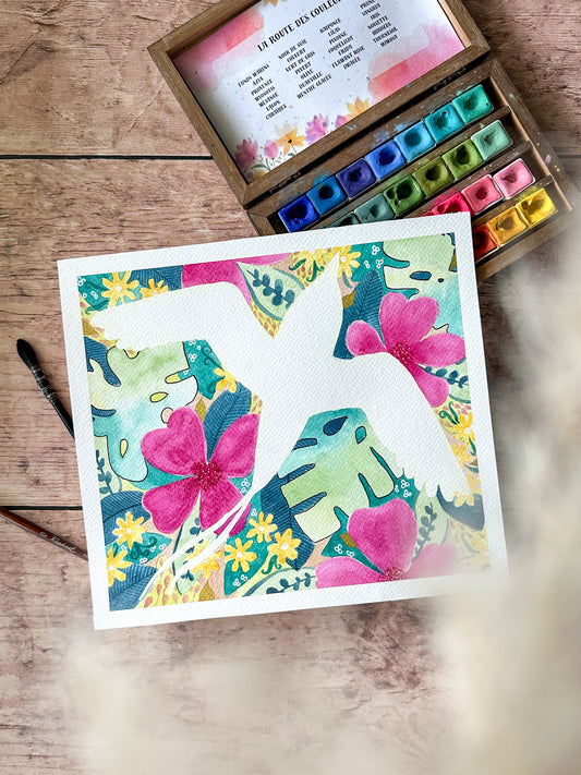 Aquarelle Originale : Paille en queue
