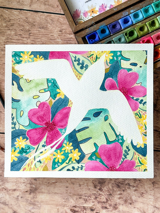Aquarelle Originale : Paille en queue