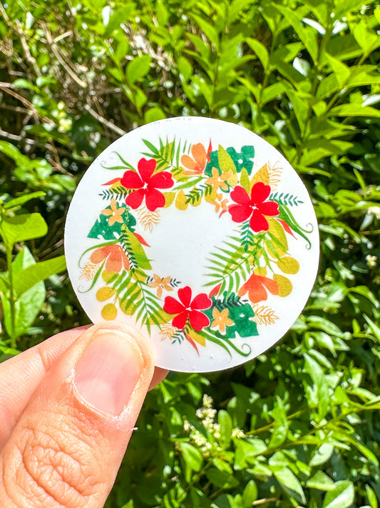 Sticker vinyle couronne tropical
