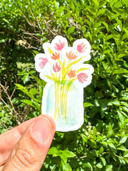 Sticker bouquet en pot