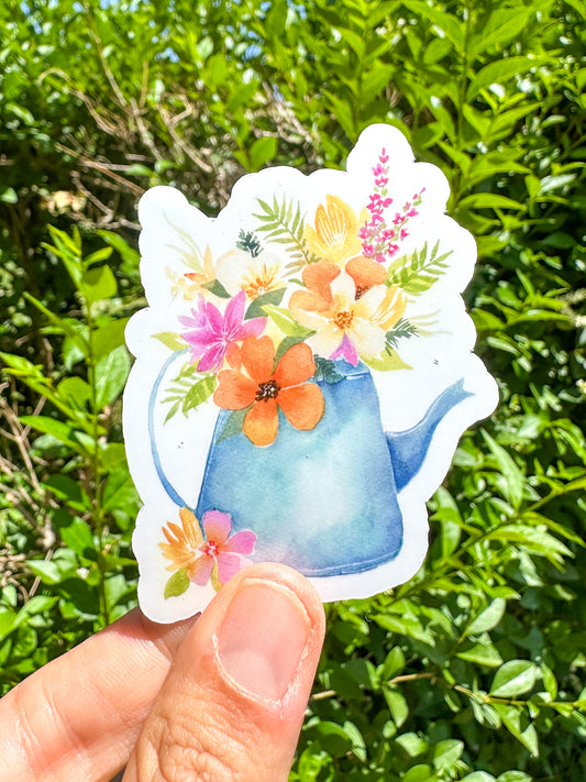 Sticker arrosoir fleuris