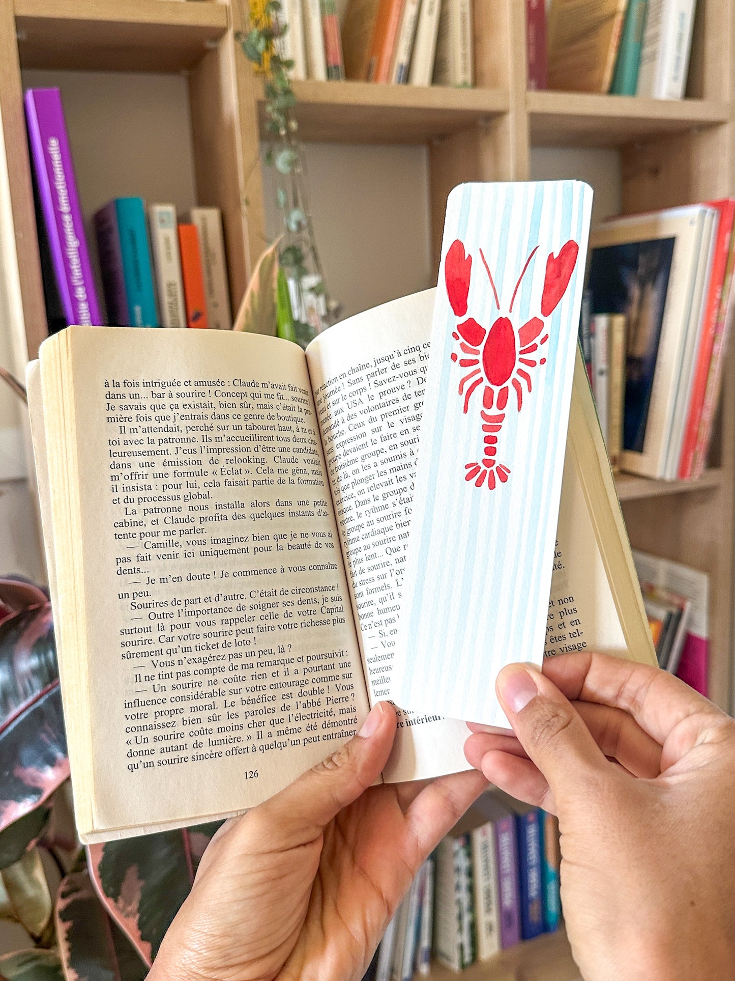 Marque-pages original : homard rayé