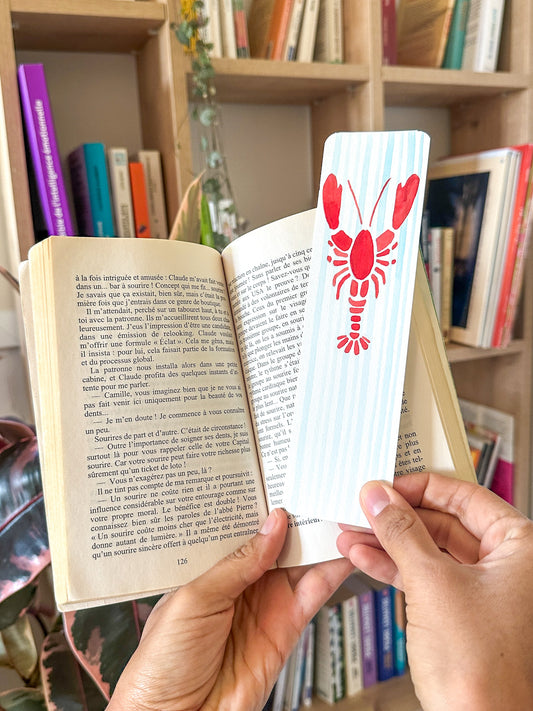 Marque-pages original : homard rayé
