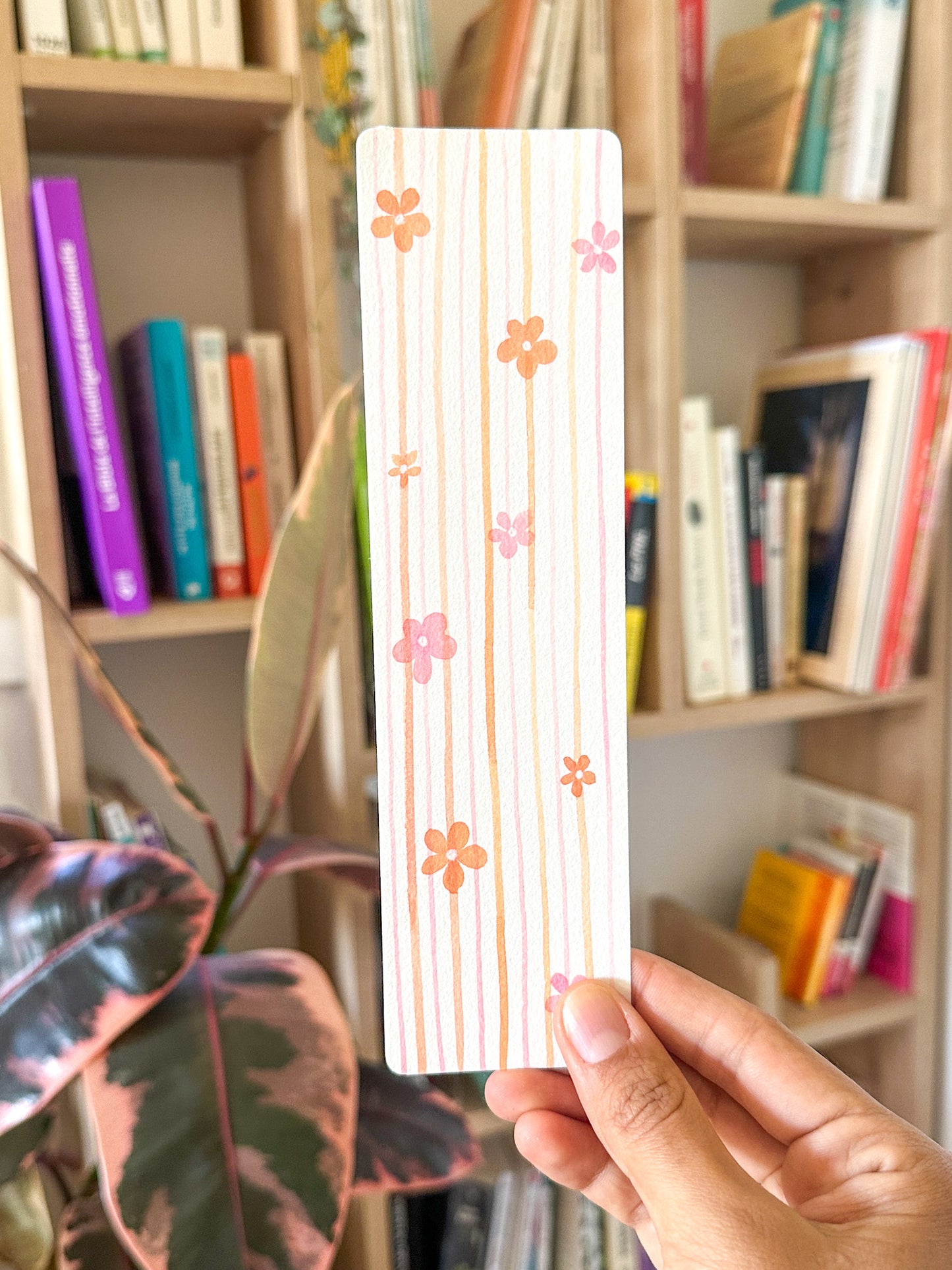 Marque-pages original : Rayé & petites fleurs