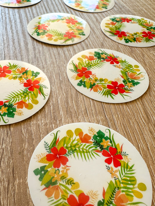 Sticker vinyle couronne tropical